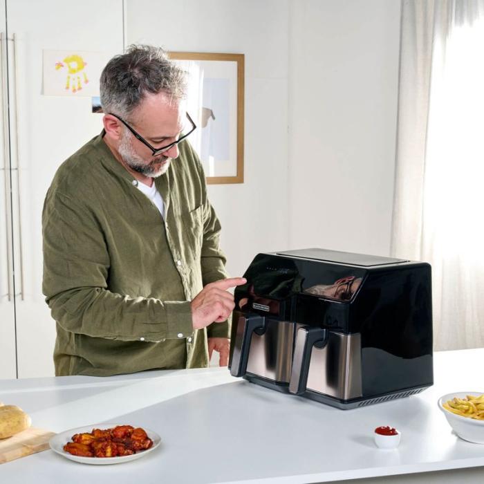 BLACK+DECK - BLACK+DECK Air Fryer Dual Basket 2500W