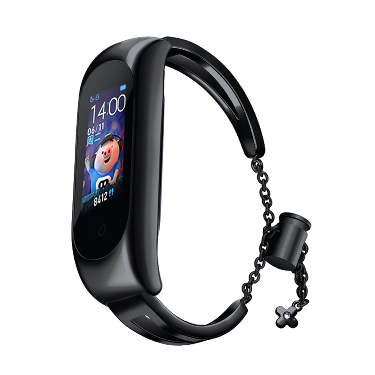 Xiaomi Mi Band 6/5/4/3 Armband i metall - Svart | 5123 | AlltMobil