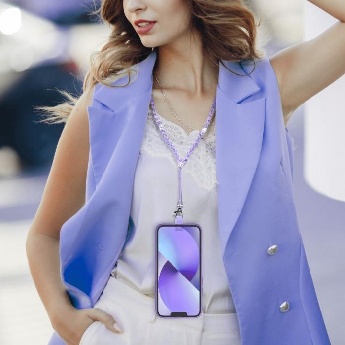 OEM - Crystal Diamond telefonhänge 74m - lila