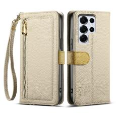 ESEBLE - ESEBLE Mobilfodral f&ouml;r Samsung Galaxy S26 Ultra Konstl&auml;der med spegel - Khaki