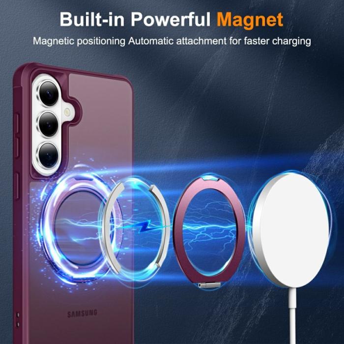 OEM - Mobilskal för Samsung Galaxy S26 Magnetiskt Kickstand TPU + PC - Vinröd