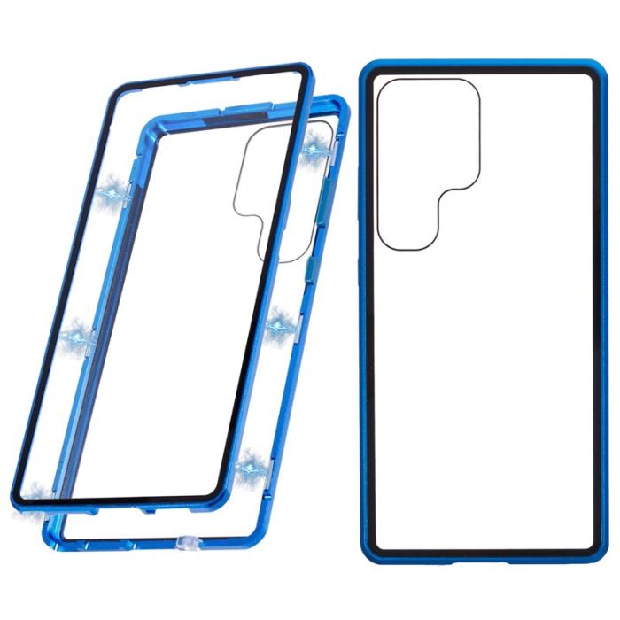 OEM - Mobilskal för Samsung Galaxy S26 Ultra Dubbel-Sidigt Härdat Glas - Blå