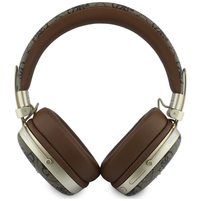 Guess - Guess On-Ear Hörlurar Bluetooth ENC Metal 4G Script Logo - Brun