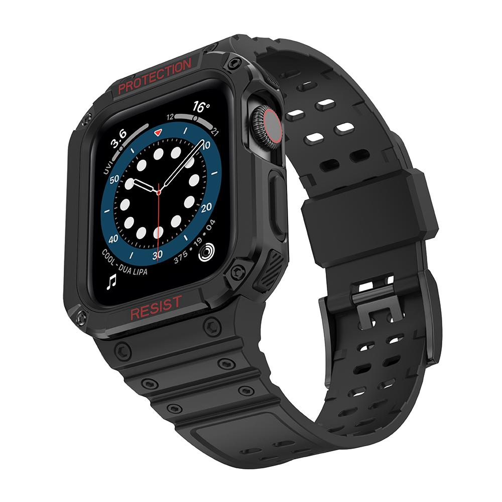 Armband kompatibelt med Apple Watch 4/5/6/7/SE (40/41/38mm) Svart | 5123 | AlltMobil