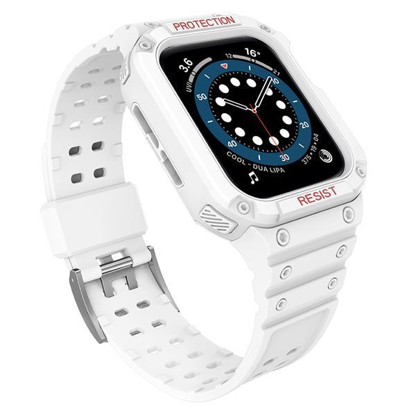 Armband kompatibelt med Apple Watch 4/5/6/7/SE (42/44/45mm) Vit
