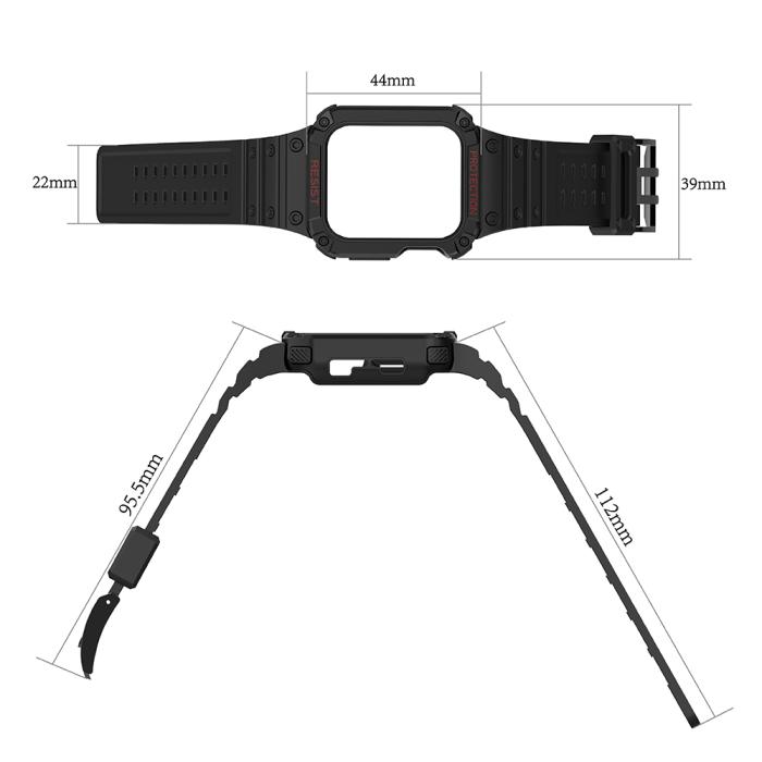 OEM - Armband kompatibelt med Apple Watch 4/5/6/7/SE (40/41/38mm) Svart