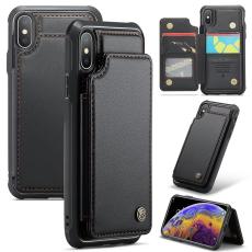 Caseme - CASEME C22 iPhone XS Max Fodral KonstL&auml;der RFID-Skydd- Svart