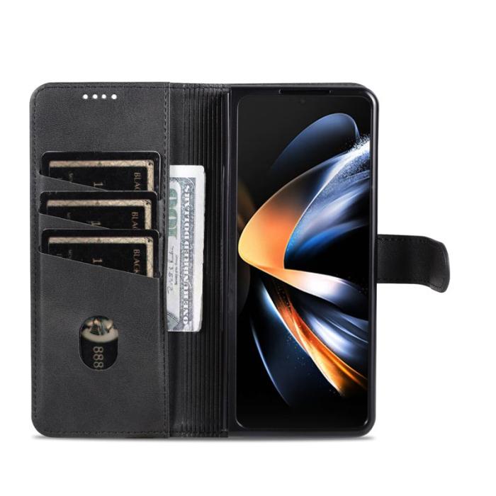 AZNS - AZNS Samsung Galaxy Z Fold5 Plånboksfodral Konstläder - Svart