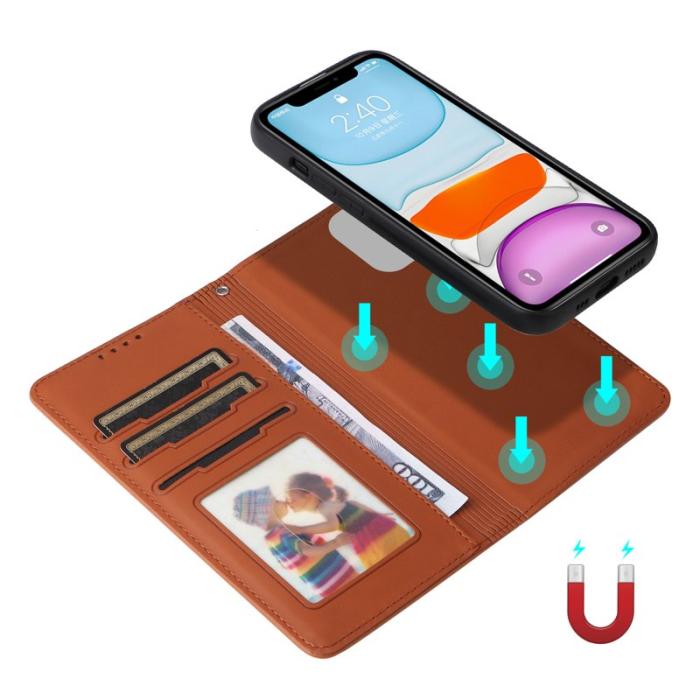 BETOPNICE - BETOPNICE iPhone 11 Plånboksfodral Magnetiskt Detachable Konstläder - Brun