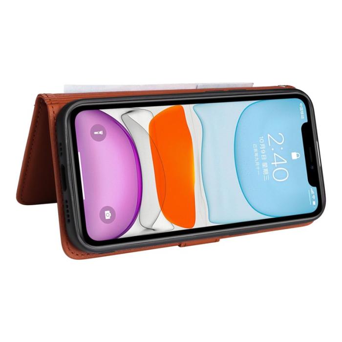 BETOPNICE - BETOPNICE iPhone 11 Plånboksfodral Magnetiskt Detachable Konstläder - Brun