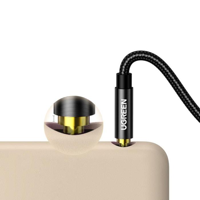 Ugreen - Ugreen AUX Angled Mini Jack 3.5mm Kabel 2m - Svart