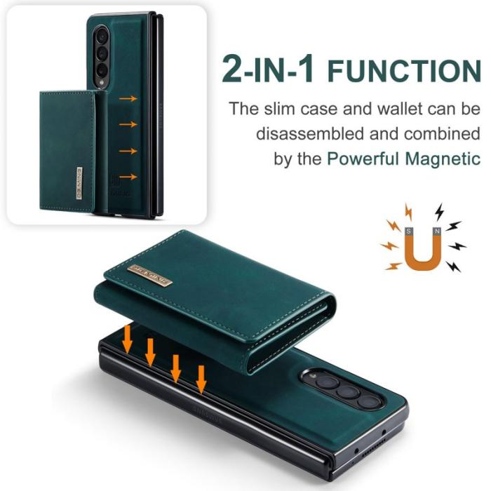 DG.MING - DG.MING Konstläder Plånboksfodral för Samsung Galaxy Z Fold3 5G Grön