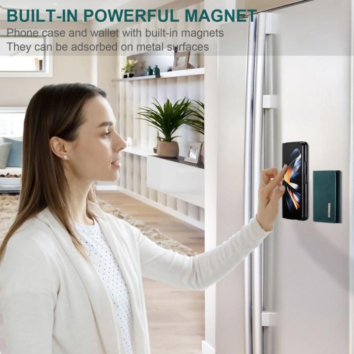 DG.MING - DG.MING Konstläder Plånboksfodral för Samsung Galaxy Z Fold3 5G Grön