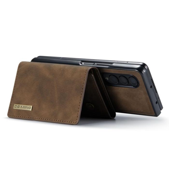 DG.MING - DG.MING Konstläder Plånboksfodral för Samsung Galaxy Z Fold3 5G - Brun