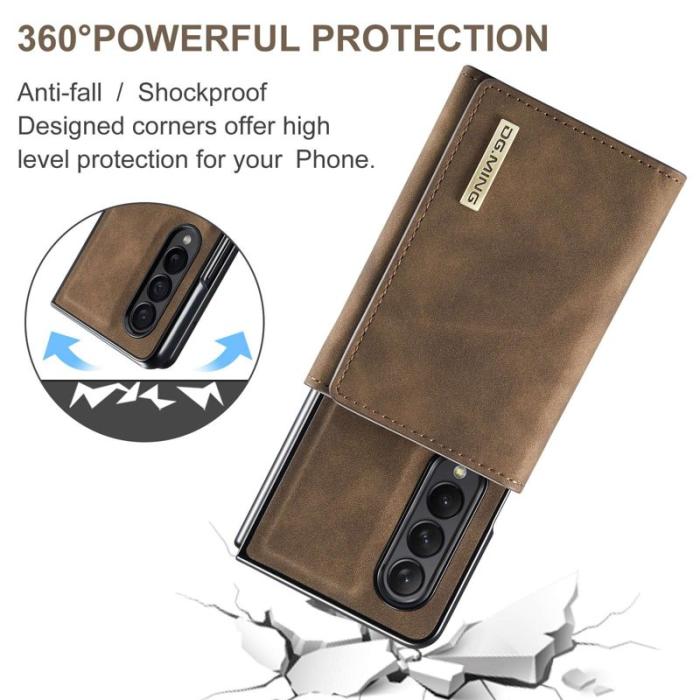DG.MING - DG.MING Konstläder Plånboksfodral för Samsung Galaxy Z Fold3 5G - Brun