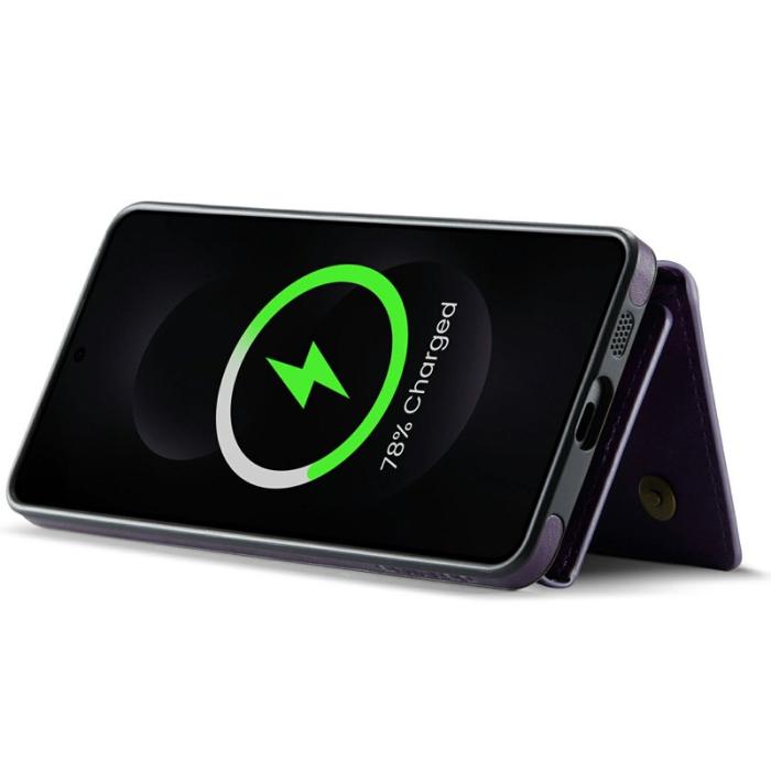 DG.MING - DG.MING Konstläder Plånboksfodral för Samsung Galaxy S25 Edge Lila