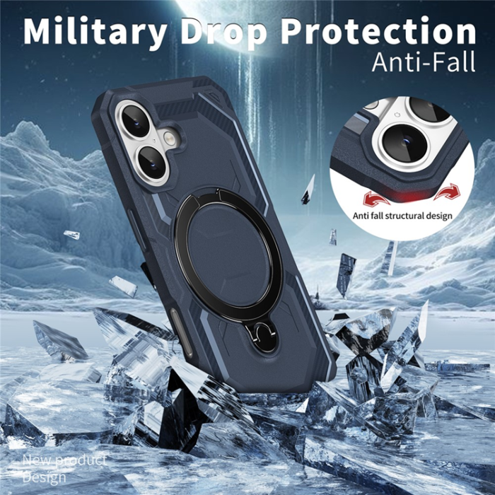 A-One Brand - iPhone 17 Mobilskal MagSafe Kickstand TPU + PC - Blå