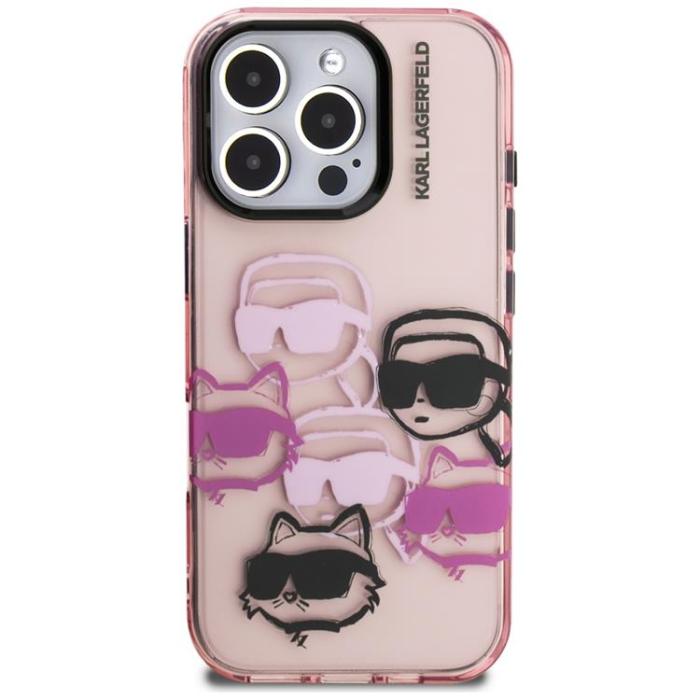 KARL LAGERFELD - Karl Lagerfeld iPhone 16 Pro Mobilskal IML Multi K&C Head - Rosa
