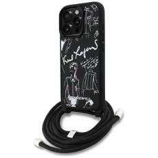 KARL LAGERFELD - Karl Lagerfeld iPhone 16 Pro Max Mobilskal Crossbody Grained Pattern - Svart