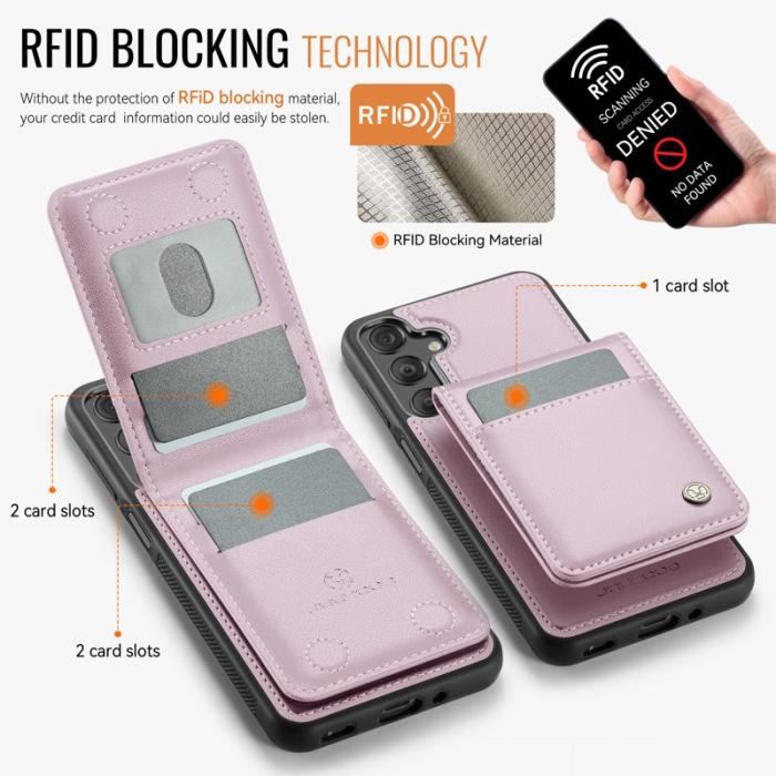 JEEHOOD - JEEHOOD J06 Konstläder fodral till Samsung Galaxy A16 5G/4G - Rosa