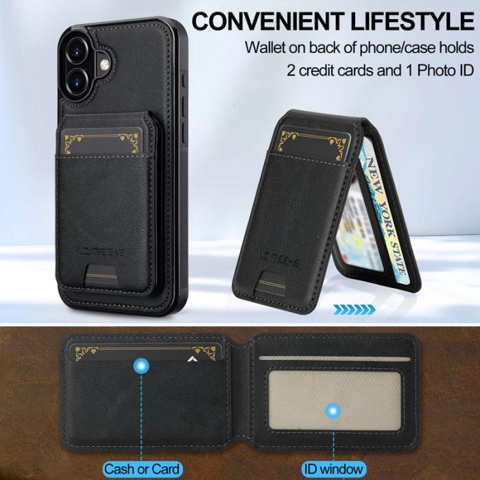 LC.imeeke - LC.IMEEKE L3 iPhone 16 Plus Fodral KonstLäder - Svart