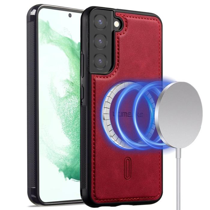 LC.imeeke - LC.IMEEKE L6 Fodral KonstLäder Samsung Galaxy S21 FE 5G - Röd