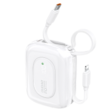 Dudao - Dudao Powerbank 10000mAh 22.5W med Inbyggda USB-C,Lightning Kablar K32