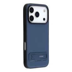 X-Level - X-LEVEL iPhone 17 Pro Fodral Konstl&auml;der belagt TPU Med St&auml;ll - Bl&aring;