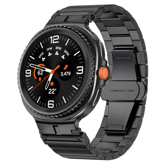 A-One Brand - Galaxy Watch 8/8 Classic (40/44/46mm) Armband Stainless Steel - Svart