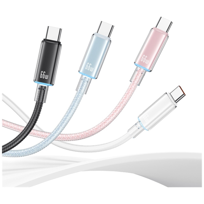 USAMS - Usams USB-A till USB-C Kabel 1.2m Cloud - Rosa