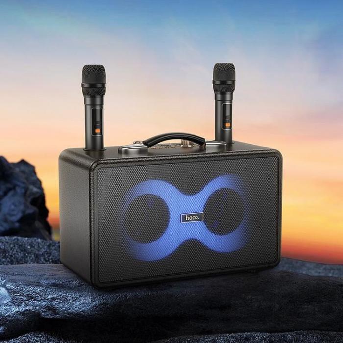 Hoco - Hoco Trådlös Högtalare Med 2xTrådlösa Mikrofoner LED 40W HA8