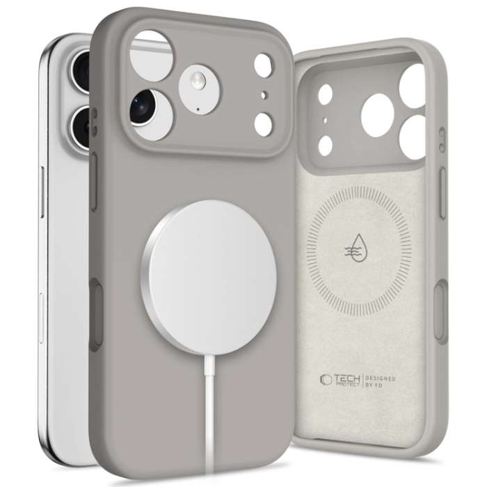 Tech-Protect - Tech-Protect iPhone 17 Pro Mobilskal Magsafe Silikon - Stone Grå