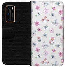 iSecrets - Plånboksfodral till Huawei P40 med Blommor och fjärillar