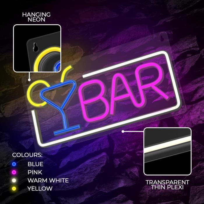 Forever Light - Forever Light LED Neon PLEXI BAR FPNE01X - Flerfärgad