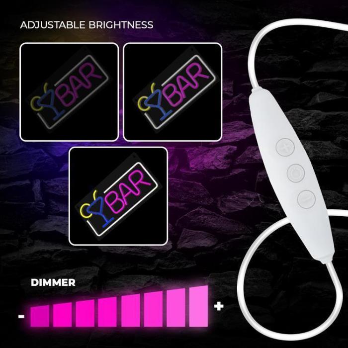 Forever Light - Forever Light LED Neon PLEXI BAR FPNE01X - Flerfärgad
