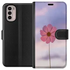 Gustaf - Pl&aring;nboksfodral till Motorola Moto G41 med Rosa blomma