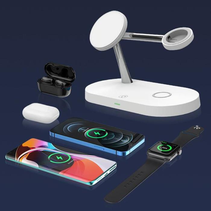 UTGATT - Tech-Protect 3-i-1 Magsafe Trådlös Laddare iPhone, Apple Watch, Airpods - Vit