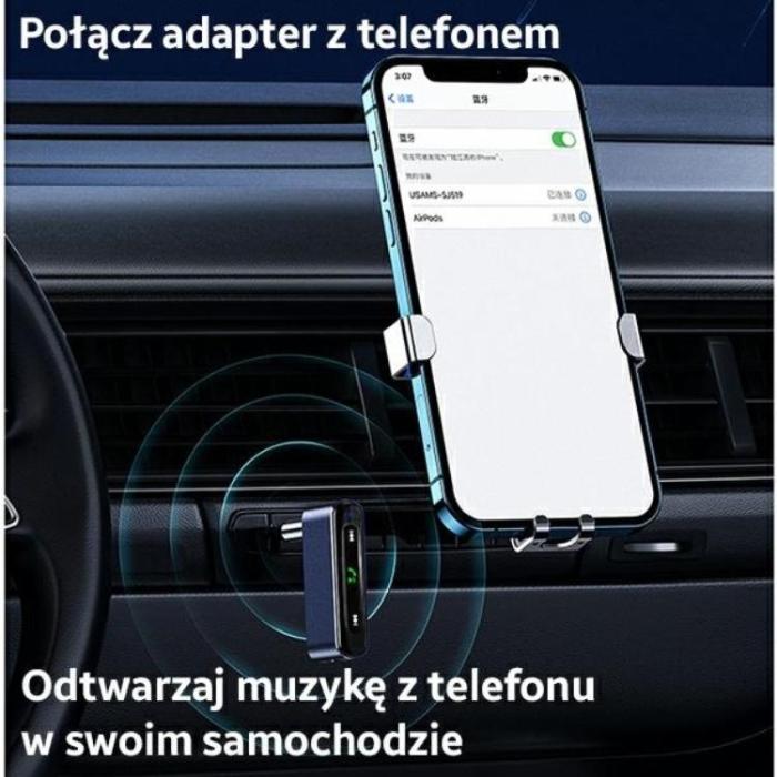 USAMS - USAMS Adapter Audio Bluetooth Jack 3.5mm - Grå
