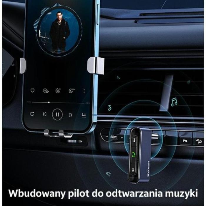 USAMS - USAMS Adapter Audio Bluetooth Jack 3.5mm - Grå