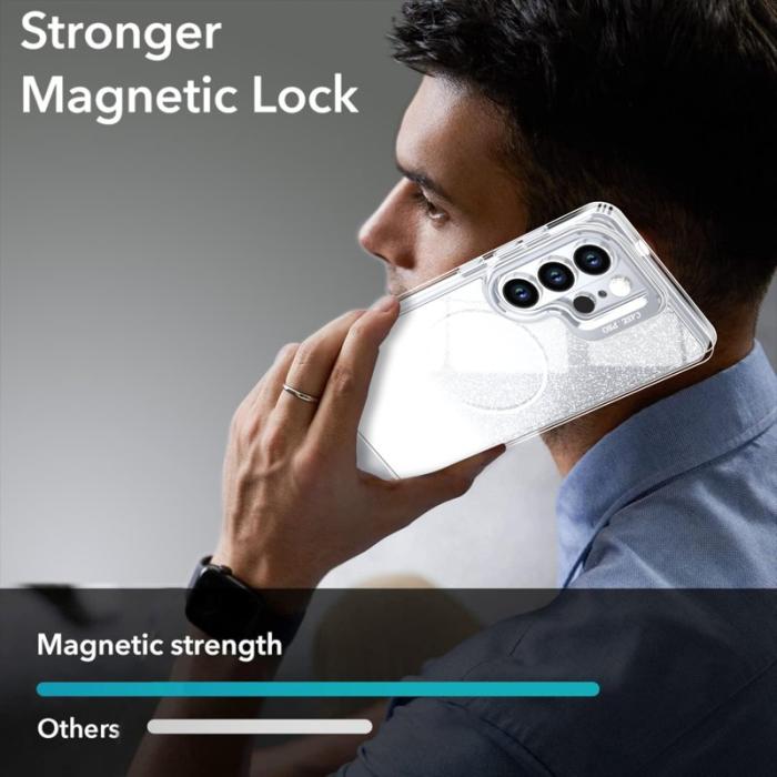 OEM - Samsung Galaxy S26 Ultra Skal Magnetiskt Gradient Glittrigt TPU - Vit