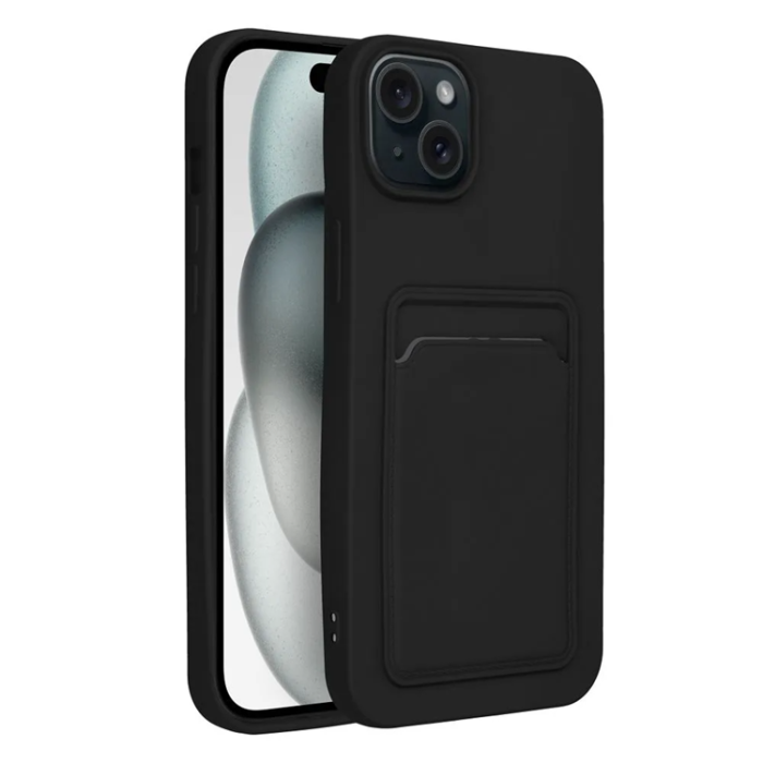 OEM - iPhone 15 Plus Mobilskal Korthållare - Svart