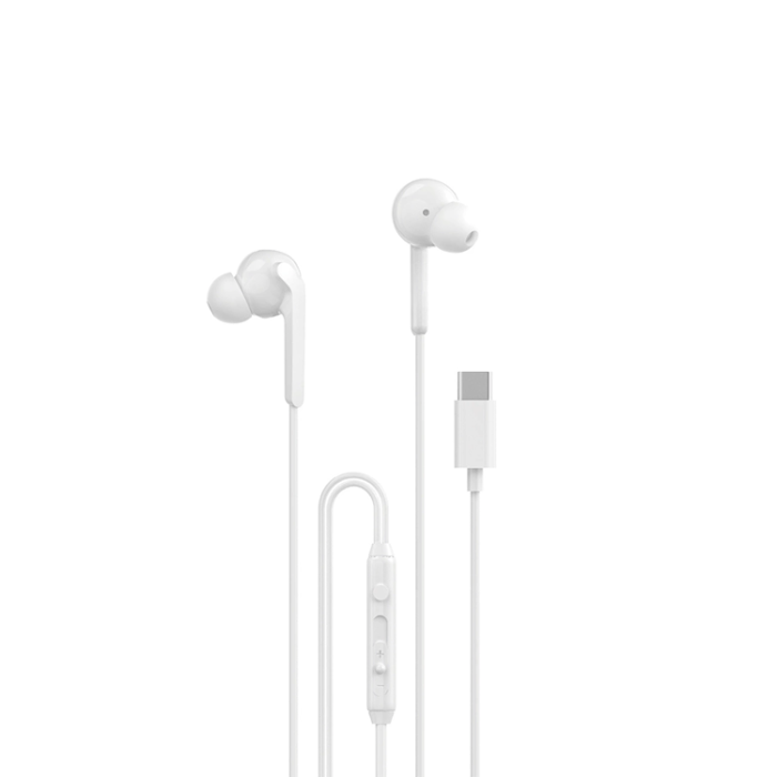 Dudao - Dudao In-Ear Hörlurar USB-C 1.2m X3C Plus - Vit