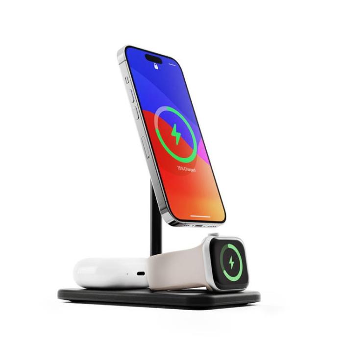 Twelve South - Twelve South 3-in-1 Trådlös Laddare Magsafe iPhone, Apple Watch, AirPods - Svart