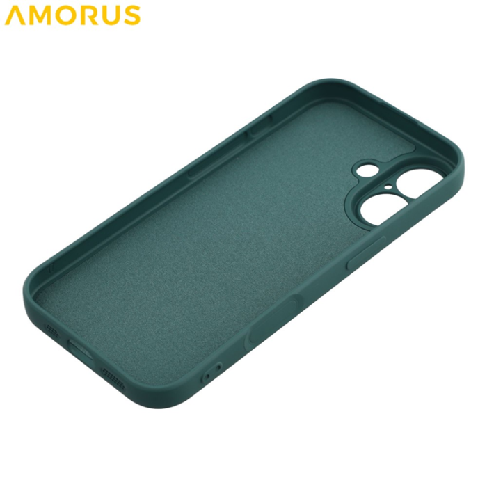 Amorus - AMORUS iPhone 17 Mobilskal Precise Cutouts TPU Fiber - Armégrön