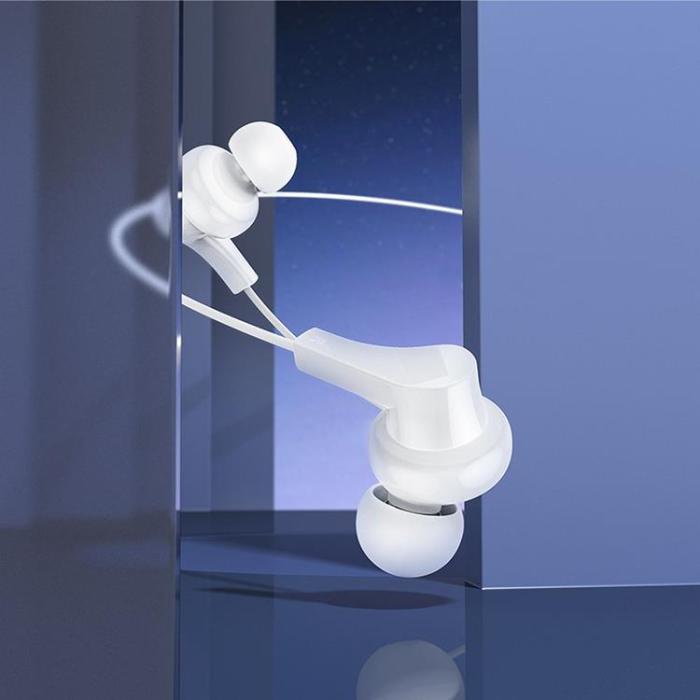 Hoco - HOCO Trådbundna Hörlurar USB-C Kabel 1.2m Mikrofon M114 Vit