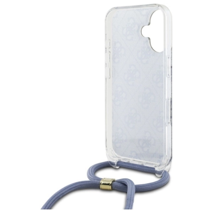 Guess - Guess iPhone 16 Mobilskal Crossbody Cord 4G Print - Blå