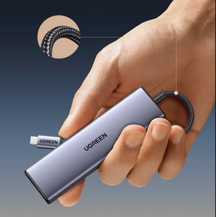 Ugreen - Ugreen HUB Adapter VGA, HDMI, RJ45, USB-C, SD/TF Kortläsare, USB-A