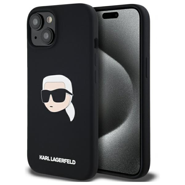 Karl Lagerfeld iPhone 15 Mobilskal MagSafe Silikon Karl Head - Svart | 2353 | AlltMobil