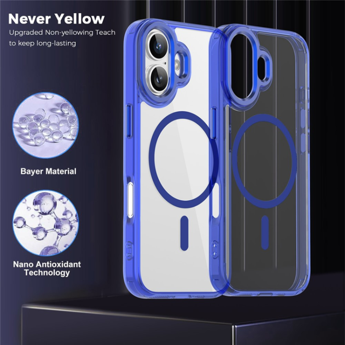 A-One Brand - iPhone 17 Mobilskal MagSafe TPU+PC Transparent - Sapphire