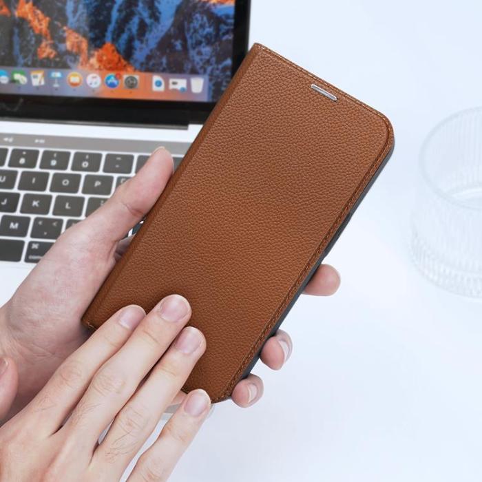 Dux Ducis - Dux Ducis iPhone 14 Plus Plånboksfodral Skin X2 - Brun
